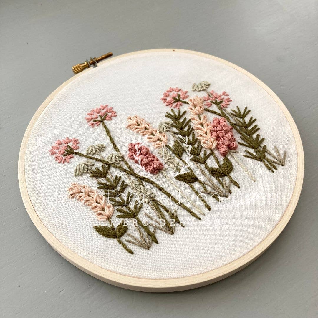 Hand Embroidery Kit - Meadow in Blush & Olive