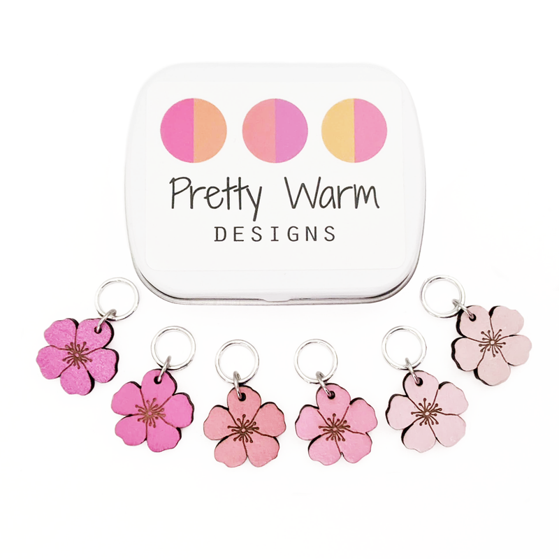 Cherry blossom knitting stitch markers