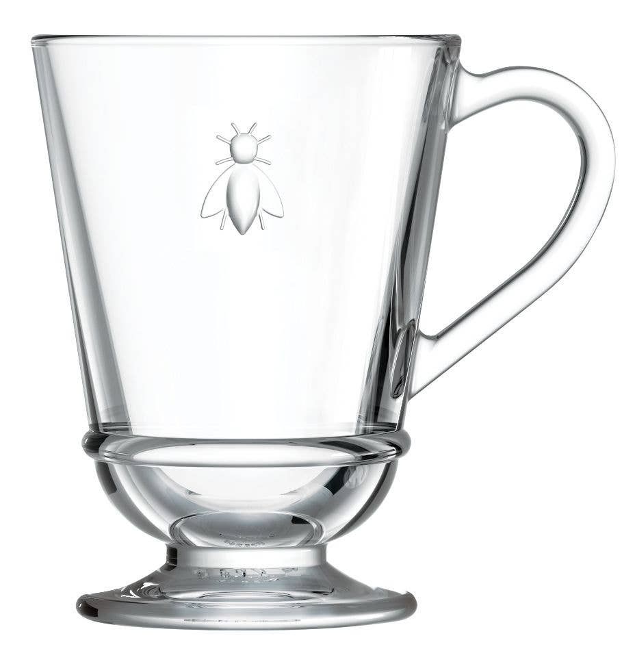 Charming glass tea mug with Bee motif