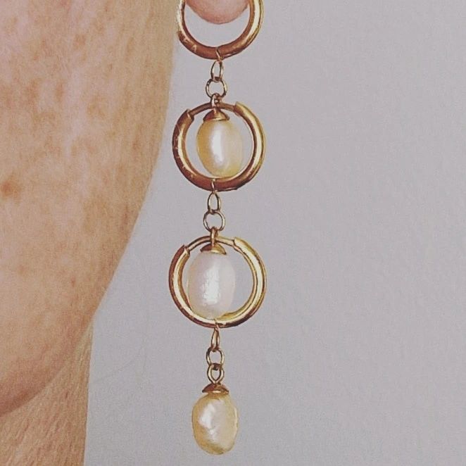 Stitch Marker Earrings-Pearls